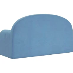 vidaXL Sofá cama de niños 2 plazas felpa suave Azul Best