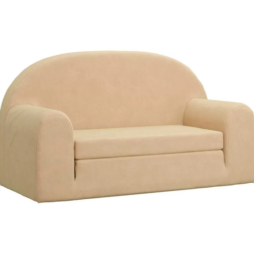 Niños vidaXL Mobiliario Para Bebés Y Niños Pequeños-Sofá cama de niños 2 plazas felpa suave
