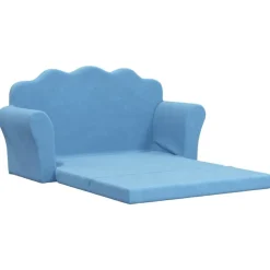 vidaXL Sofá cama de niños 2 plazas felpa suave Azul Best