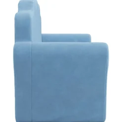 vidaXL Sofá cama de niños 2 plazas felpa suave Azul Best