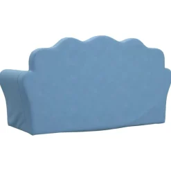 vidaXL Sofá cama de niños 2 plazas felpa suave Azul Best
