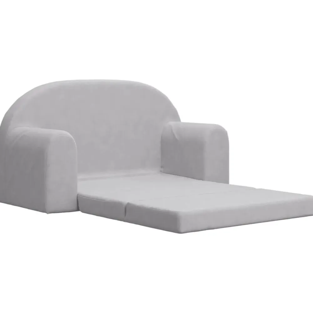 Niños vidaXL Mobiliario Para Bebés Y Niños Pequeños-Sofá cama de niños 2 plazas felpa suave