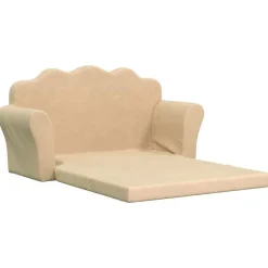 Niños vidaXL Mobiliario Para Bebés Y Niños Pequeños-Sofá cama de niños 2 plazas felpa suave