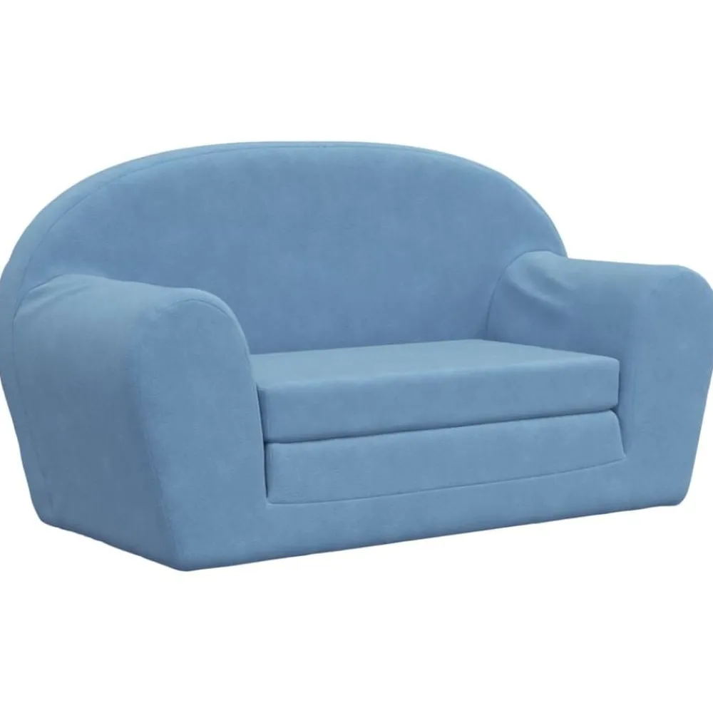 Niños vidaXL Mobiliario Para Bebés Y Niños Pequeños-Sofá cama de niños 2 plazas felpa suave