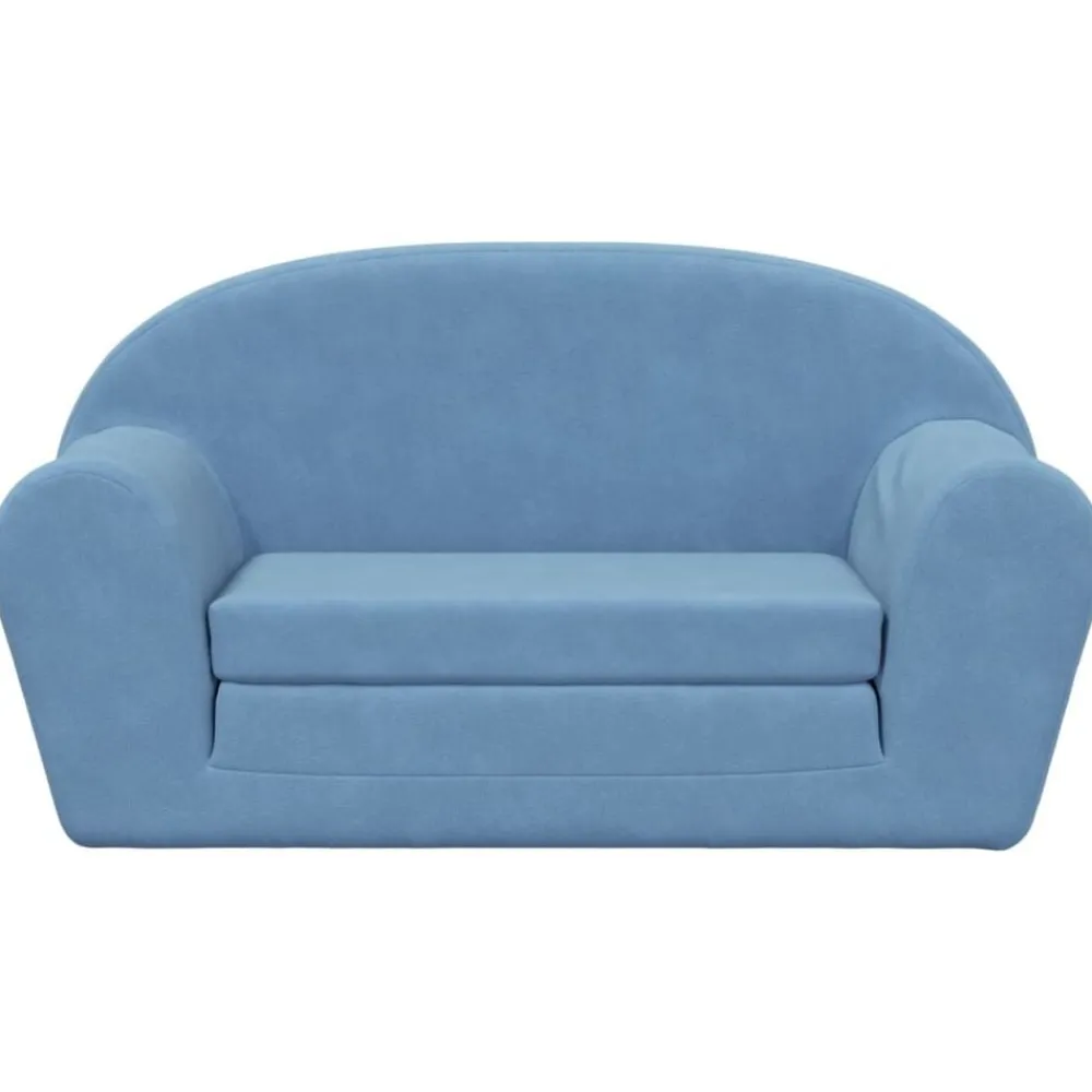 Niños vidaXL Mobiliario Para Bebés Y Niños Pequeños-Sofá cama de niños 2 plazas felpa suave