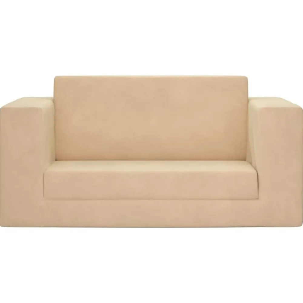 Niños vidaXL Mobiliario Para Bebés Y Niños Pequeños-Sofá cama de niños 2 plazas felpa suave