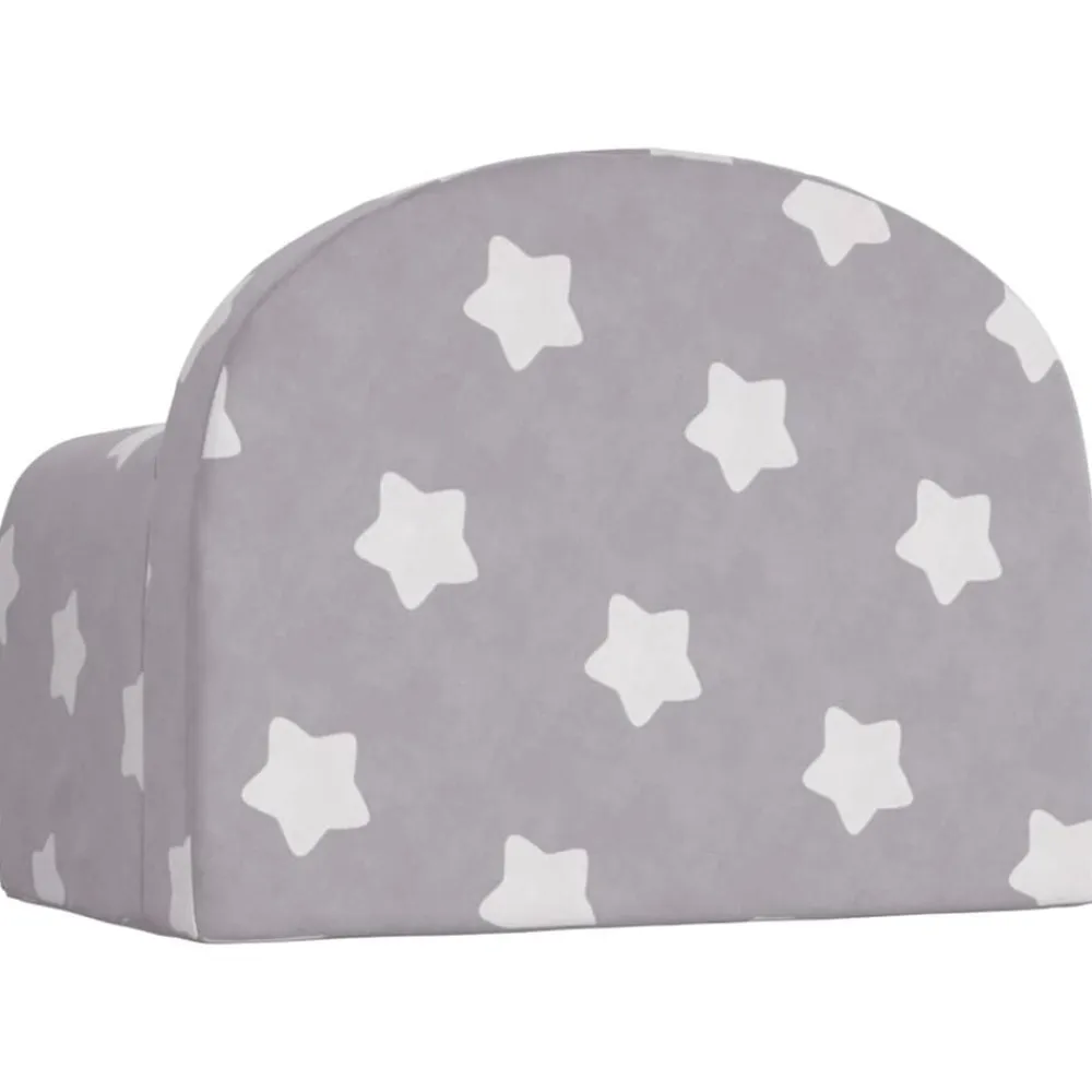 Niños vidaXL Mobiliario Para Bebés Y Niños Pequeños-Sofá cama de niños felpa suave gris claro con estrellas