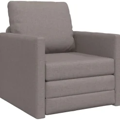 vidaXL Sofás-Sofá cama de suelo 2 en 1 tela gris Taupe 112x174x55 cm
