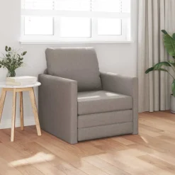 vidaXL Sofás-Sofá cama de suelo 2 en 1 tela gris Taupe 112x174x55 cm