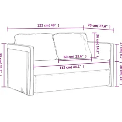 vidaXL Sofá cama de suelo 2 en 1 terciopelo 122x204x55 cm Gris claro