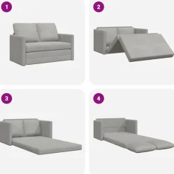 vidaXL Sofá cama de suelo 2 en 1 terciopelo 122x204x55 cm Gris claro