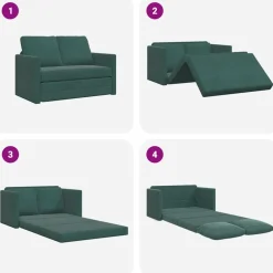 vidaXL Sofás-Sofá cama de suelo 2 en 1 terciopelo 122x204x55 cm