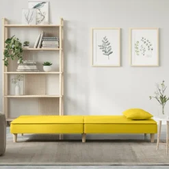 vidaXL Sofás-Sofá cama de tela claro