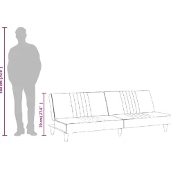 vidaXL Sofás-Sofá cama de tela