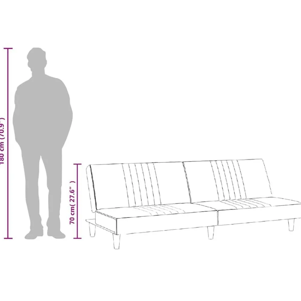 vidaXL Sofás-Sofá cama de tela