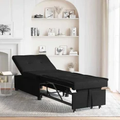 vidaXL Sofá cama desplegable 194 x 50 x 82 cm tela Negro