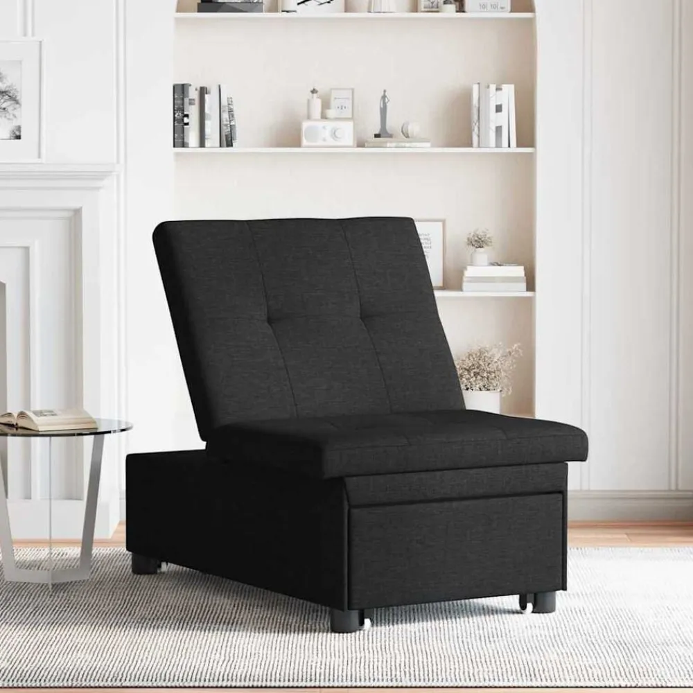 vidaXL Sofá cama desplegable 194 x 50 x 82 cm tela Negro