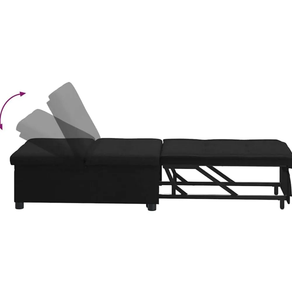 vidaXL Sofá cama desplegable 194 x 50 x 82 cm tela Negro