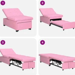vidaXL Sofás-Sofá cama desplegable 194 x 50 x 82 cm tela