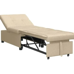 vidaXL Sofá cama desplegable 194 x 50 x 82 cm tela Crema Hot