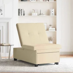 vidaXL Sofá cama desplegable 194 x 50 x 82 cm tela Crema Hot