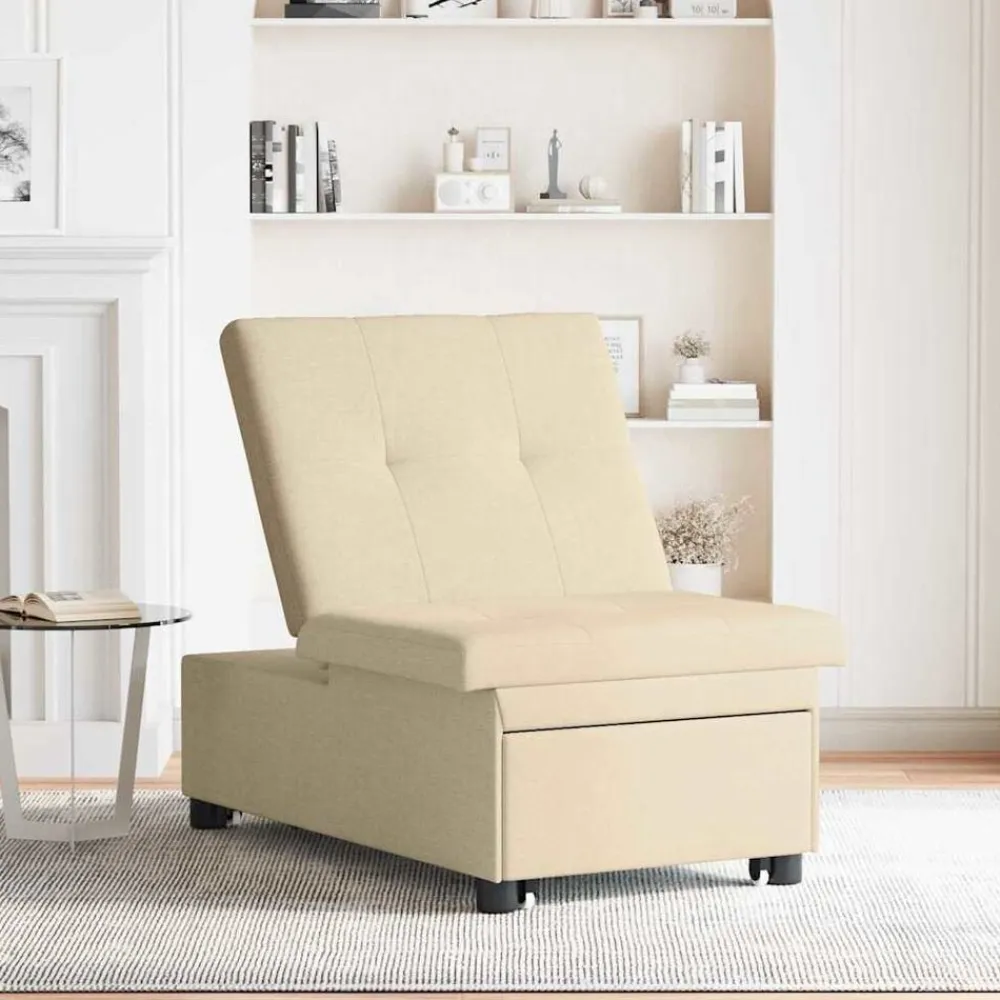vidaXL Sofá cama desplegable 194 x 50 x 82 cm tela Crema Hot