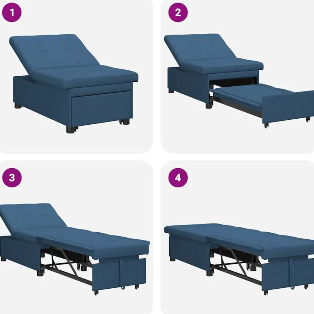 vidaXL Sofás-Sofá cama desplegable 194 x 50 x 82 cm tela