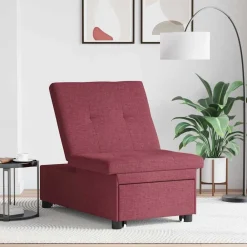 vidaXL Sofás-Sofá cama desplegable Rojo vino 194 x 50 x 82 cm tela