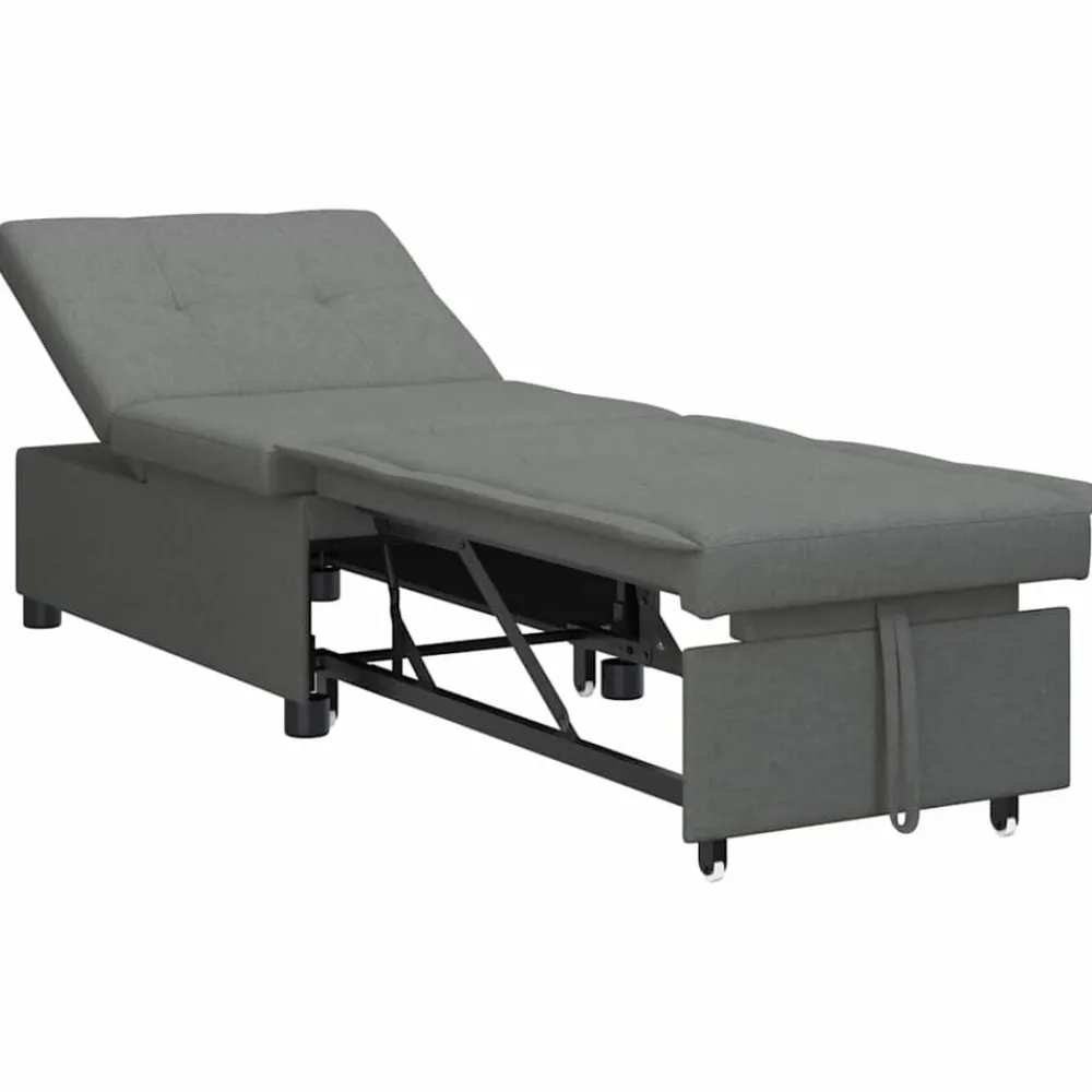 vidaXL Sofá cama desplegable 194 x 50 x 82 cm tela Gris oscuro Sale