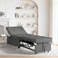 vidaXL Sofá cama desplegable 194 x 50 x 82 cm tela Gris oscuro Sale