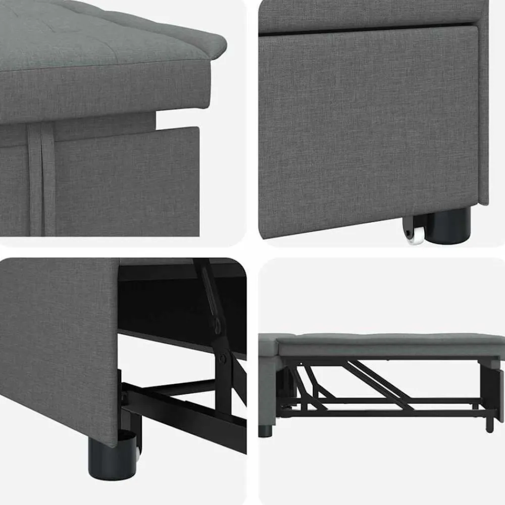 vidaXL Sofá cama desplegable 194 x 50 x 82 cm tela Gris oscuro Sale