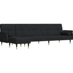 vidaXL Sofás-Sofá cama en forma de L terciopelo 271x140x70 cm