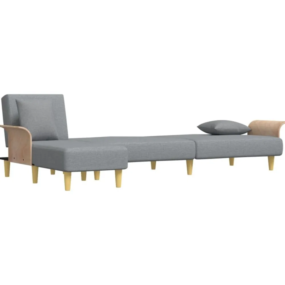vidaXL Sofá cama en forma de L tela 279x140x70 cm Gris claro