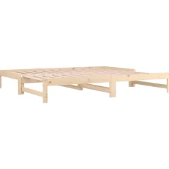 vidaXL Sofá cama extraíble madera maciza de pino 2x(90x200) cm Natural Best