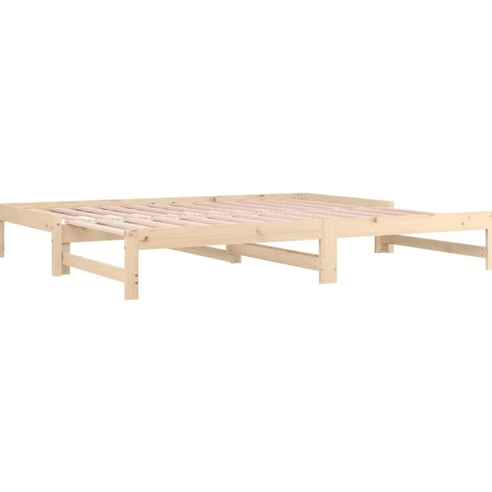 vidaXL Sofá cama extraíble madera maciza de pino 2x(90x200) cm Natural Best