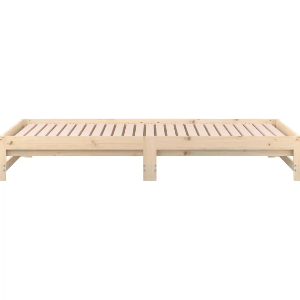 vidaXL Sofá cama extraíble madera maciza de pino 2x(90x200) cm Natural Best