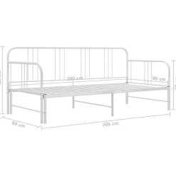 vidaXL Sofá cama extraíble sin colchón metal 90x200cm Blanco