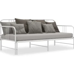 vidaXL Sofá cama extraíble sin colchón metal 90x200cm Blanco