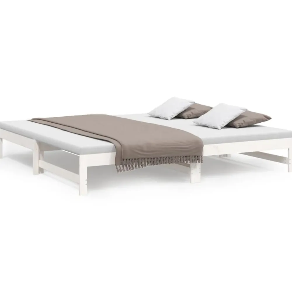 vidaXL Camas Y Accesorios-Sofá cama extraíble madera maciza de pino 2x(100x200) cm