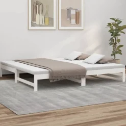 vidaXL Camas Y Accesorios-Sofá cama extraíble madera maciza de pino 2x(100x200) cm
