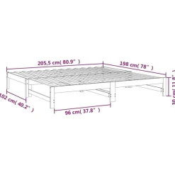 vidaXL Camas Y Accesorios-Sofá cama extraíble madera maciza de pino 2x(100x200) cm