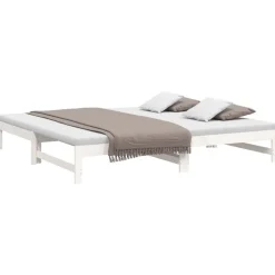 vidaXL Camas Y Accesorios-Sofá cama extraíble madera maciza de pino 2x(100x200) cm