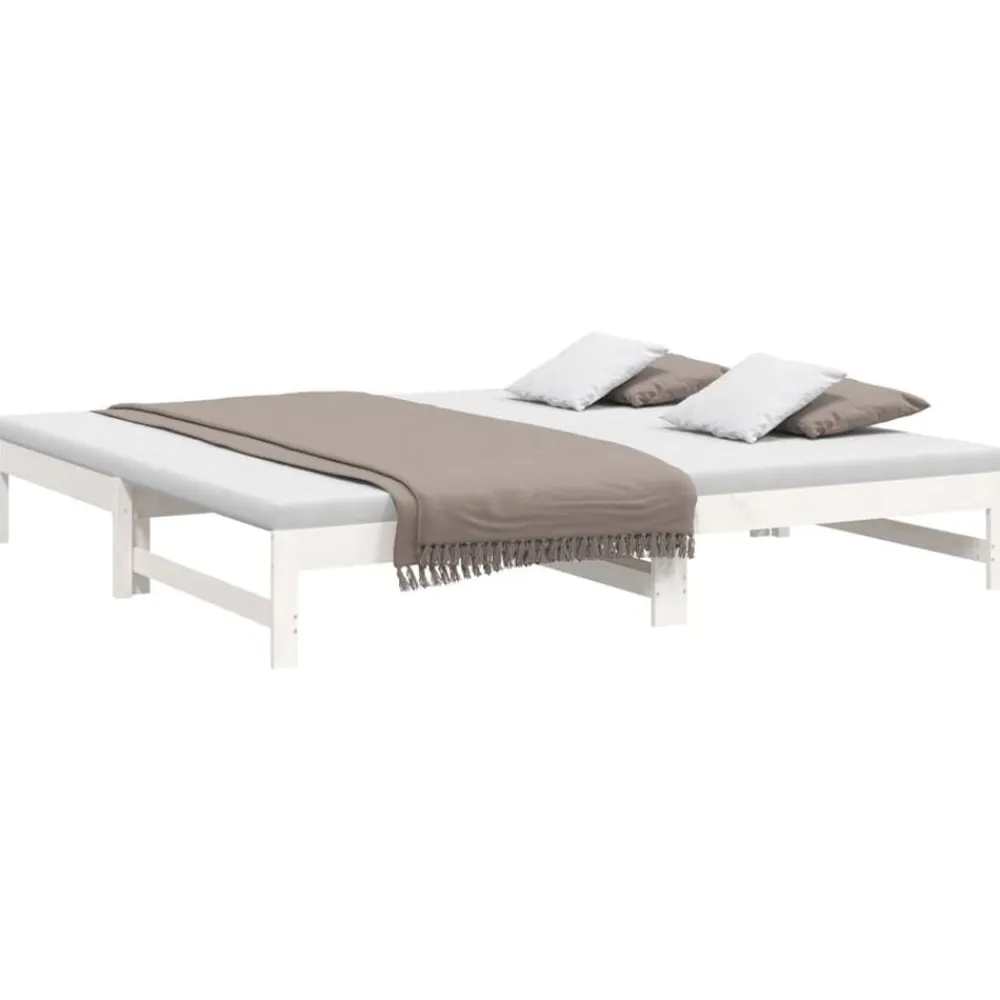 vidaXL Camas Y Accesorios-Sofá cama extraíble madera maciza de pino 2x(100x200) cm