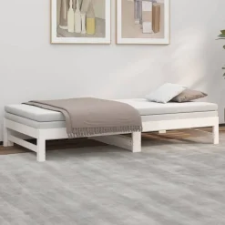 vidaXL Camas Y Accesorios-Sofá cama extraíble madera maciza de pino 2x(100x200) cm