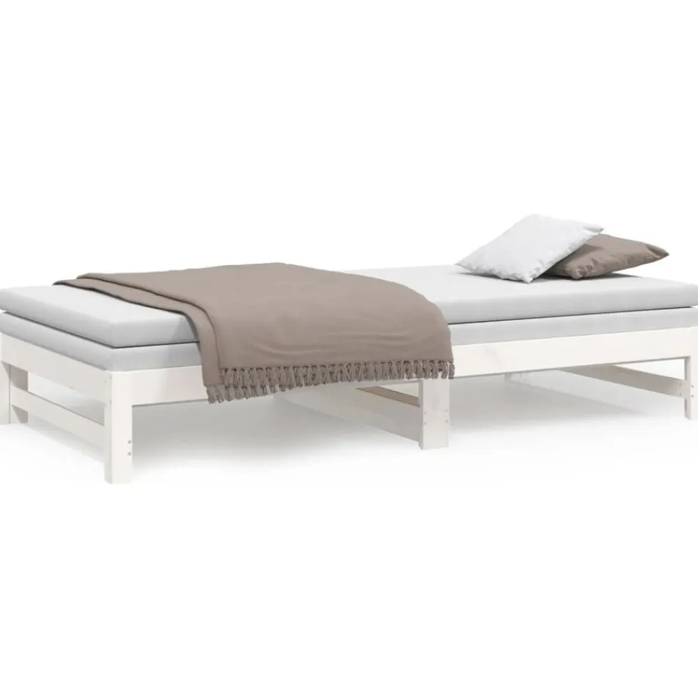 vidaXL Camas Y Accesorios-Sofá cama extraíble madera maciza de pino 2x(100x200) cm