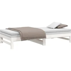 vidaXL Camas Y Accesorios-Sofá cama extraíble madera maciza de pino 2x(100x200) cm