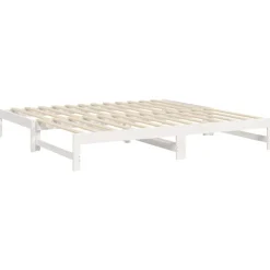 vidaXL Camas Y Accesorios-Sofá cama extraíble madera maciza de pino 2x(100x200) cm