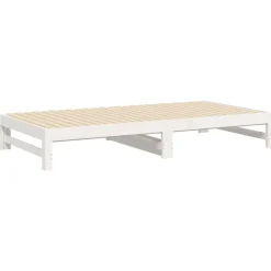 vidaXL Camas Y Accesorios-Sofá cama extraíble madera maciza de pino 2x(100x200) cm