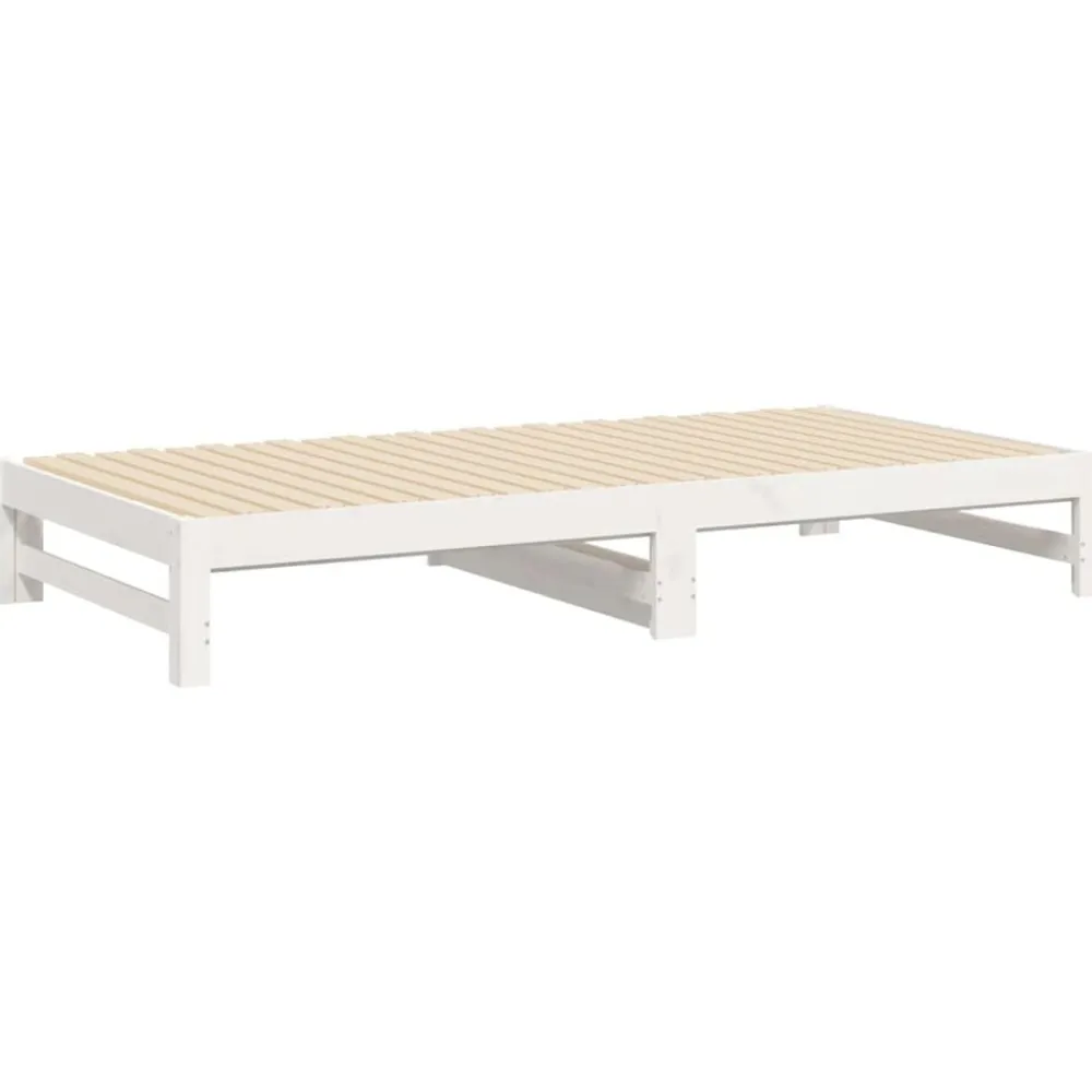 vidaXL Camas Y Accesorios-Sofá cama extraíble madera maciza de pino 2x(100x200) cm