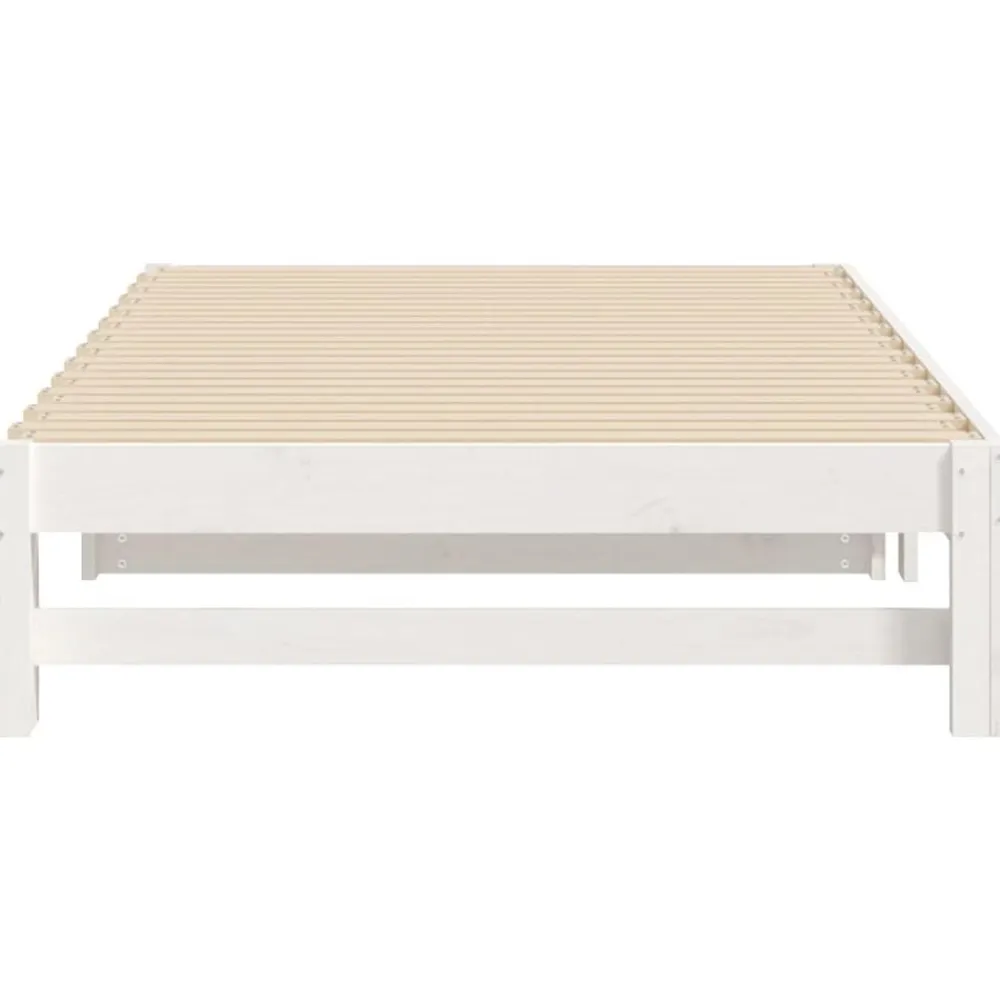 vidaXL Camas Y Accesorios-Sofá cama extraíble madera maciza de pino 2x(100x200) cm